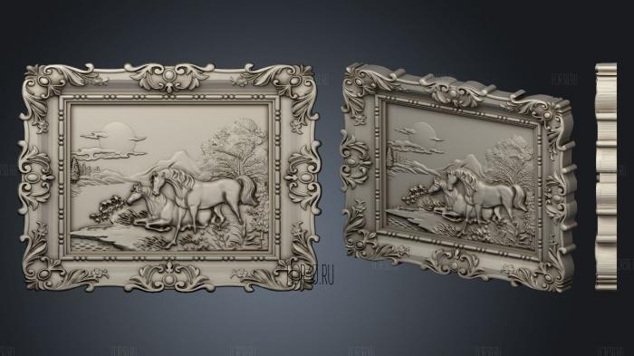 Two HORSES IN FRAME 3d stl модель для ЧПУ