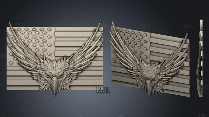 USA Eagle flag 3d stl модель для ЧПУ