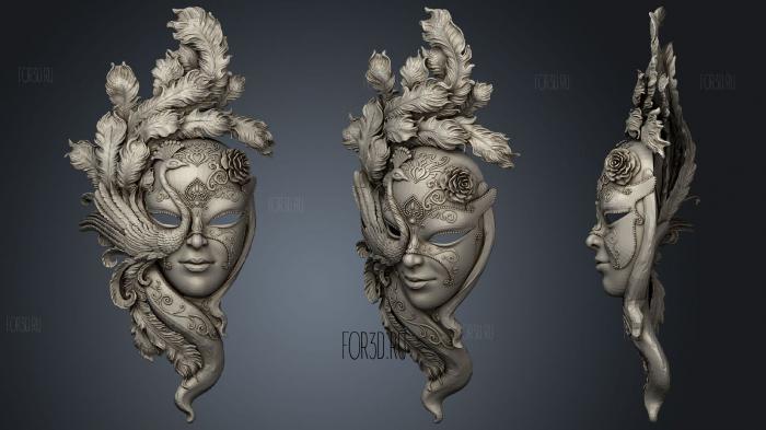 Venice Mask stl model for CNC