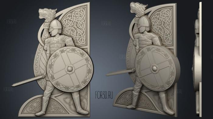 Viking in attack stl model for CNC