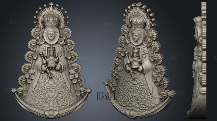 Virgen del Rocio stl model for CNC