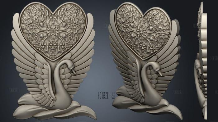 SWAN WITH HEART 3d stl модель для ЧПУ