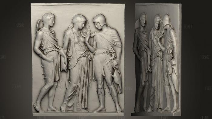 Grave Relief with Orpheus Eurydice and Hermes 3d stl модель для ЧПУ
