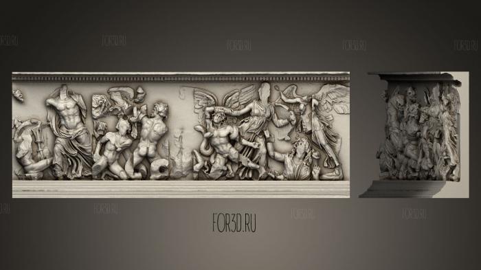 Pergamon Altar Gigantomachy Frieze detail stl model for CNC