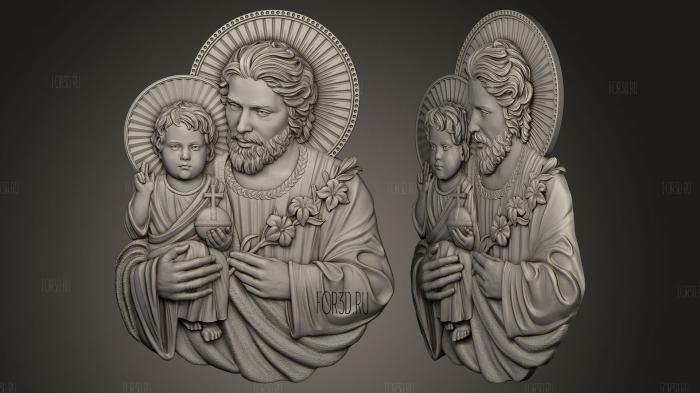 saint joseph with baby jesus 3d model obj stl stl model for CNC