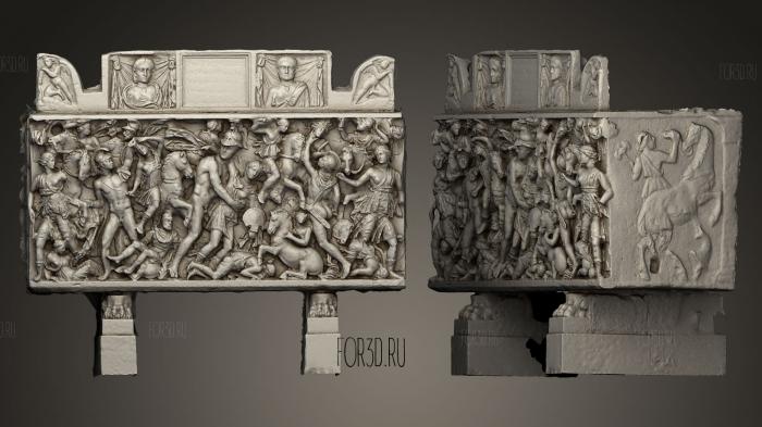 Sarcophagus with Amazons and Achilles 3d stl модель для ЧПУ