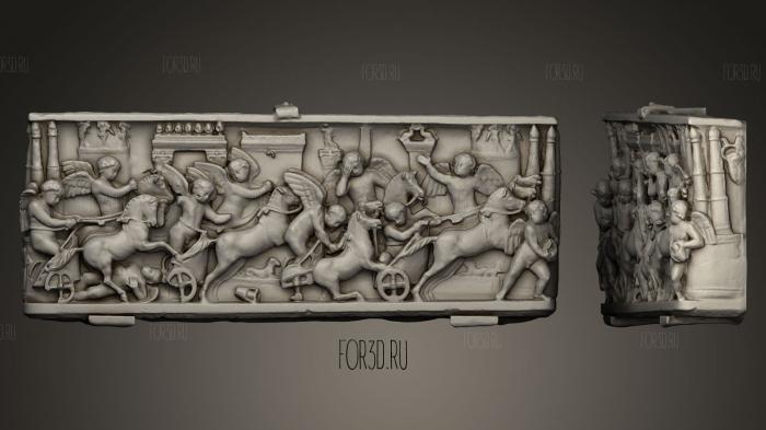 Саркофаг с эротами, скачущими в цирке 3d stl модель для ЧПУ