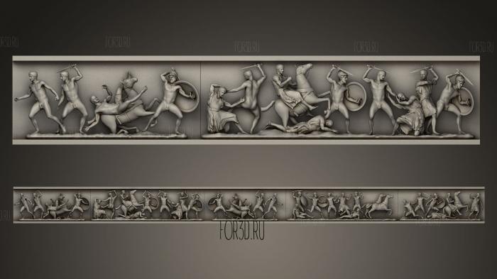 Южный фриз храма Афины Ники 3d stl модель для ЧПУ
