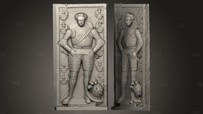 The Tombstone Epitaph of Georg von Hoberg stl model for CNC