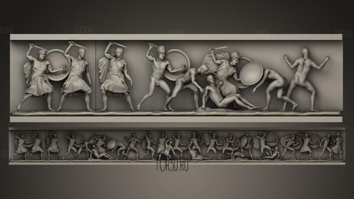 West frieze Temple of Athena Nike restored stl model for CNC