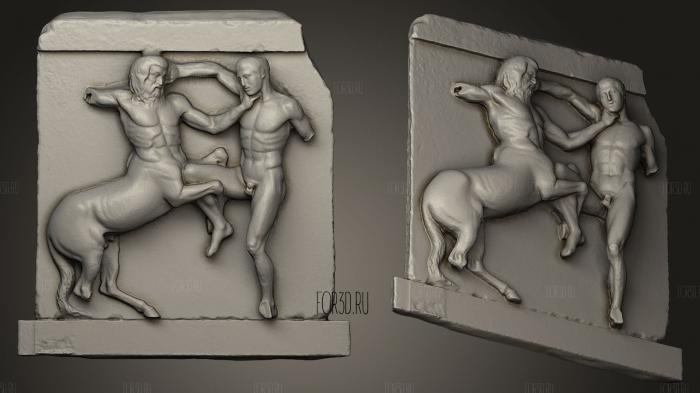 Centaur and Lapith Metope stl model for CNC