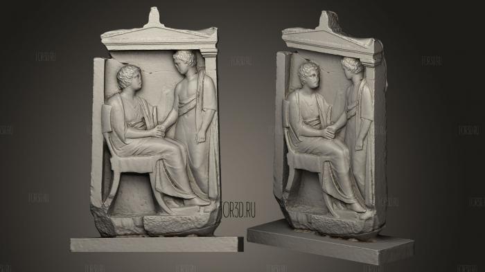 Grave relief for Euxenides stl model for CNC