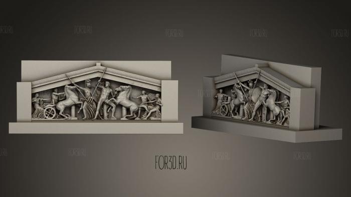 Nashville Parthenon West Pediment stl model for CNC