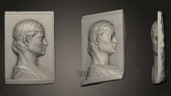 Relief portrait of an unknown emperor stl model for CNC
