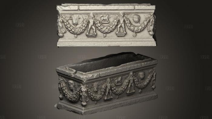 Sarcophagus with garland stl model for CNC