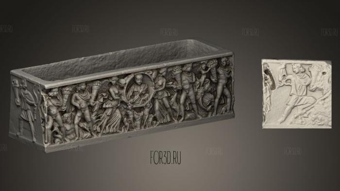 Season sarcophagus with portrait stl model for CNC