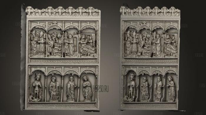 The Boeslunde Altarpiece left panel stl model for CNC