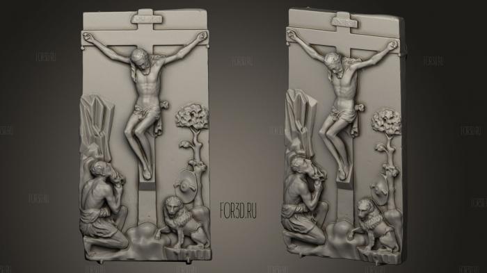 The crucifixion with St Jerome 3d stl модель для ЧПУ