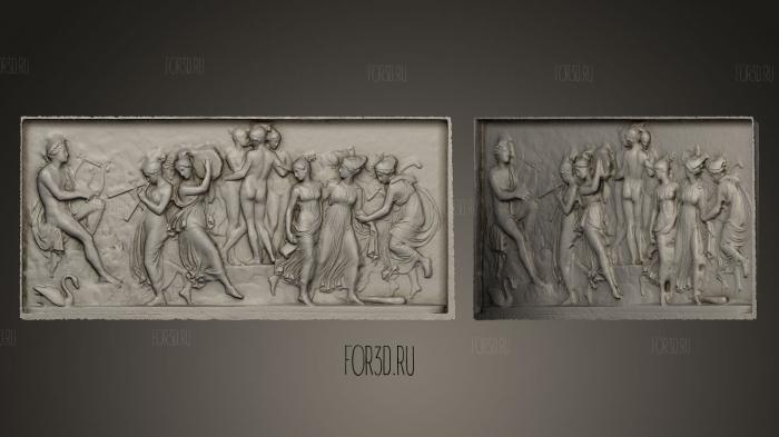 The dance of the Muses on Helicon stl model for CNC