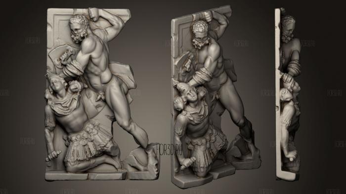 Hercule Killing Giant Geryon stl model for CNC