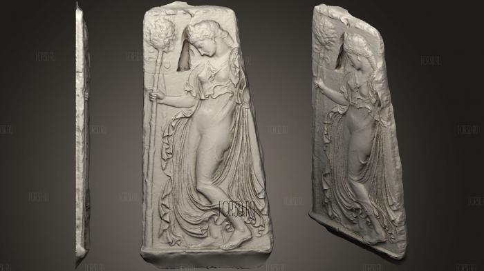 Marble Relief With A Dancing Maenad stl model for CNC
