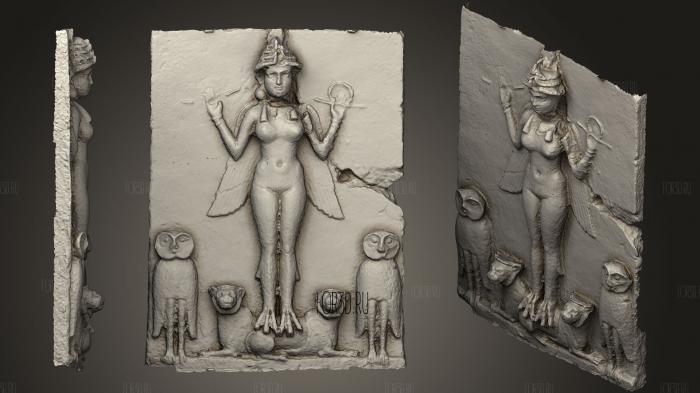 Old Babylonian Goddess London stl model for CNC