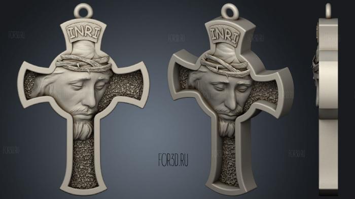 Jesus Cross pendant medallion jewelry (2) stl model for CNC