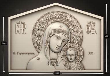 Икона Божией Матери Греция версия 1 3d stl модель для ЧПУ