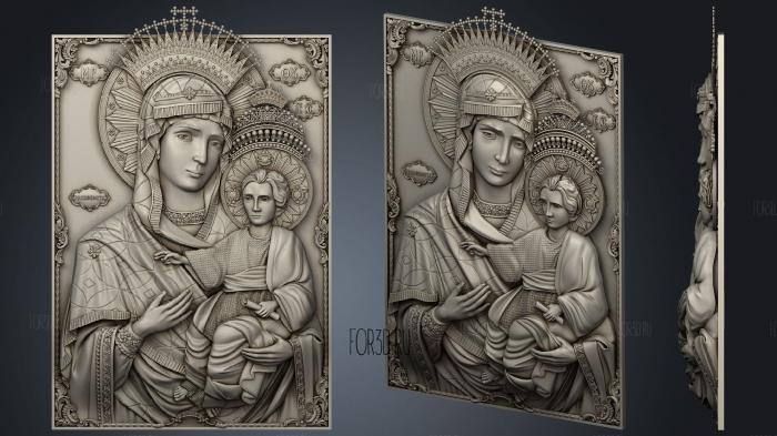 Икона Богородица, Смоленская икона Божией Матери (Одигитрия) 3d stl модель для ЧПУ