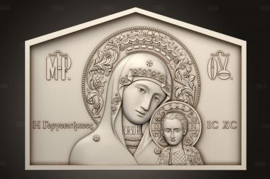 Икона Божией Матери Греция 3d stl модель для ЧПУ