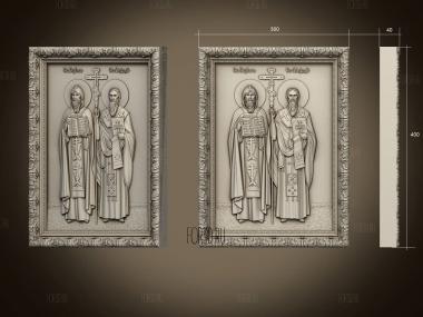 Икона святые Кирилл и Мефодий 3d stl модель для ЧПУ