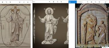 Иконописный барельеф Иисуса 3d stl модель для ЧПУ