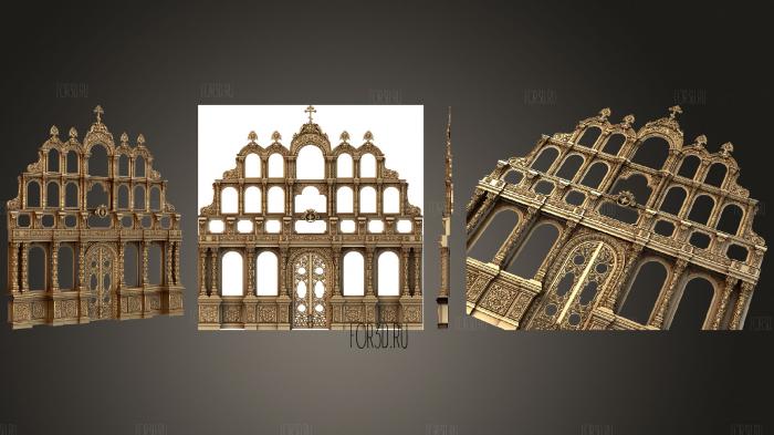 Five-tiered Iconostasis stl model for CNC