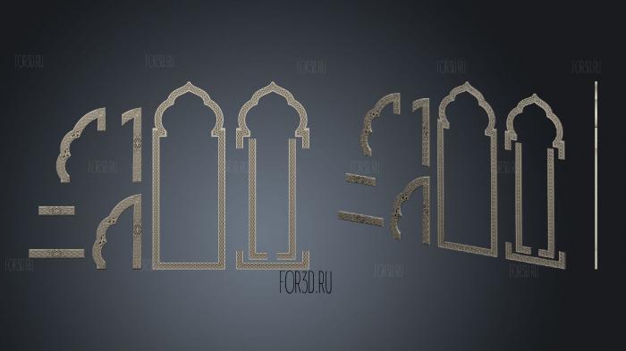 Elements of the iconostasis stl model for CNC