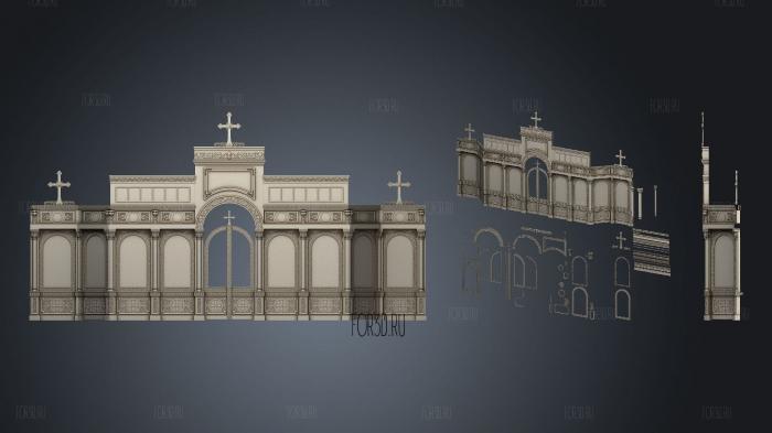 Iconostasis of the city of Plast stl model for CNC