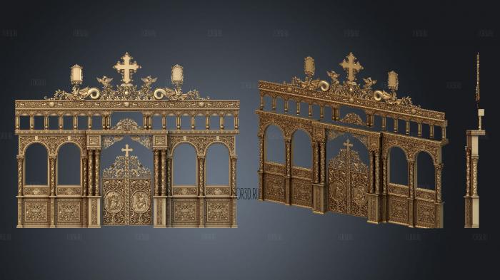 Iconostasis with dragons stl model for CNC