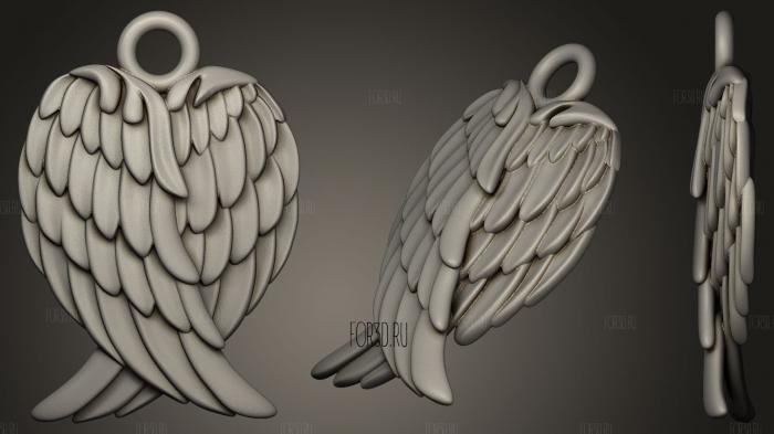 Angel wings pendant 3d stl модель для ЧПУ