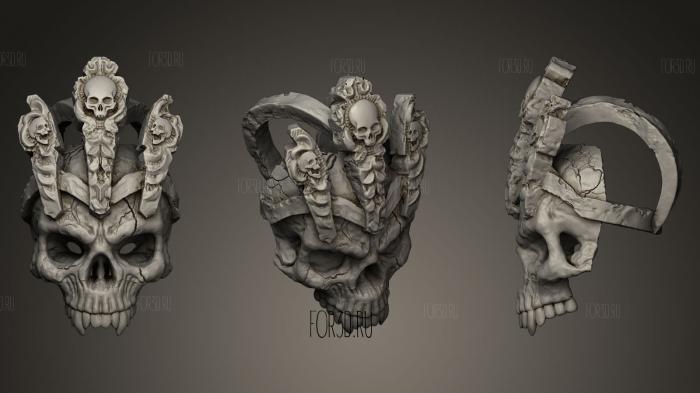 King Of Worm Skull Pendant stl model for CNC