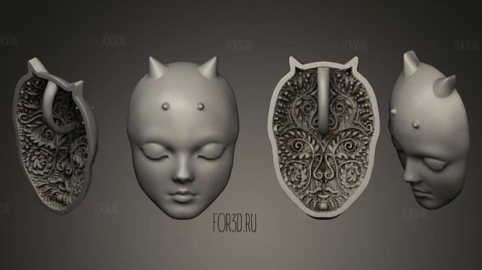 Two sides of the mask stl model for CNC