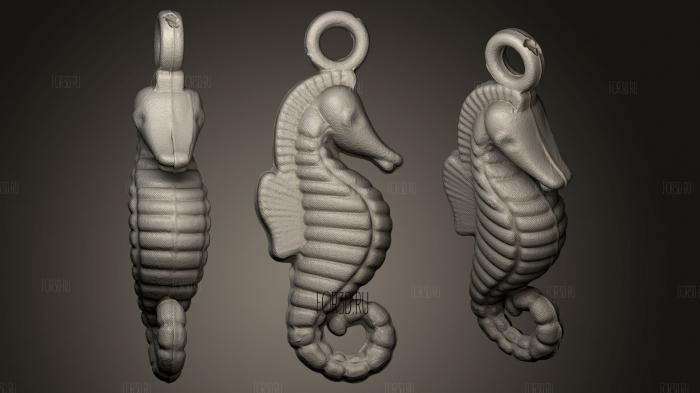 Seahorse Children Pendant stl model for CNC