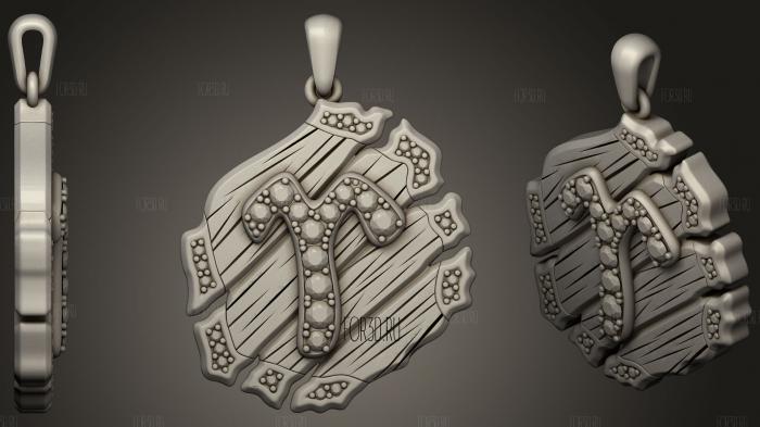 Jewelry Aries Zodiac Pendant 3d stl модель для ЧПУ