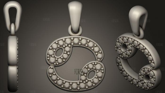 Jewelry Cancer Zodiac Children Pendant 3d stl модель для ЧПУ