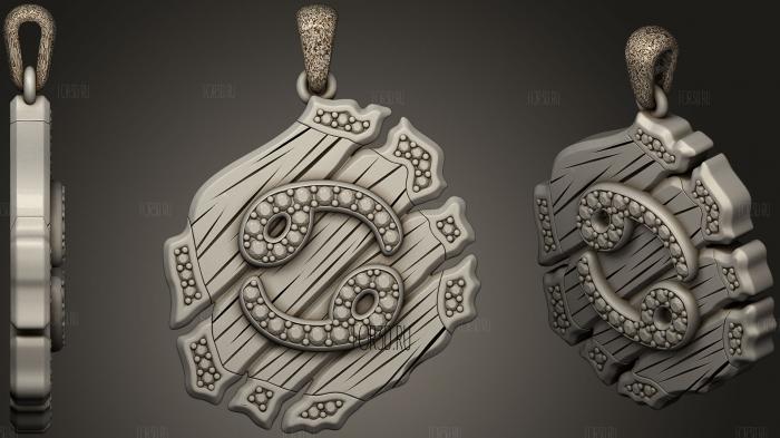 Jewelry Cancer Zodiac Pendant 3d stl модель для ЧПУ