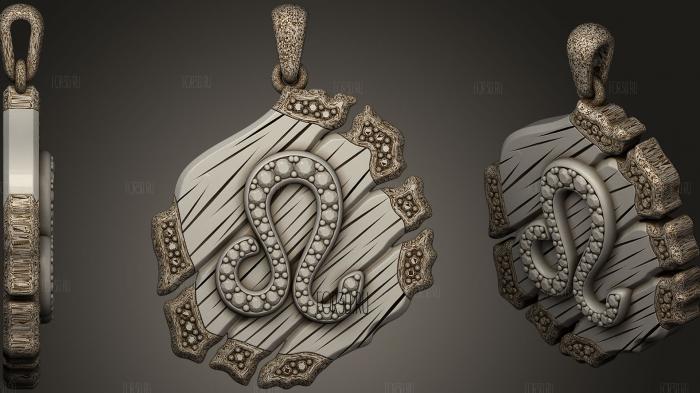 Jewelry Leo Zodiac Pendant 3d stl модель для ЧПУ
