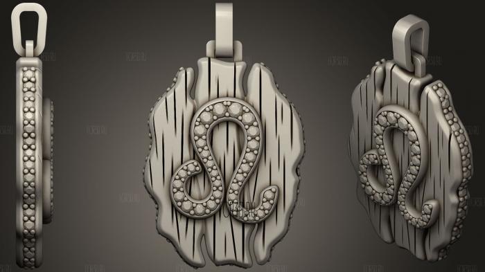 Jewelry Leo Zodiac Pendant 2 3d stl модель для ЧПУ