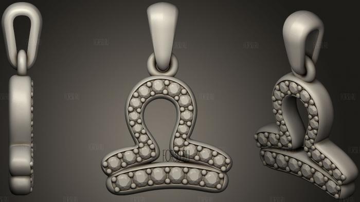 Jewelry Libra Zodiac Children Pendant stl model for CNC