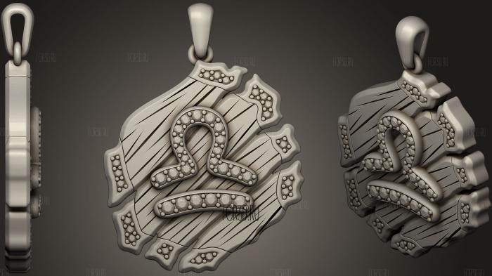 Jewelry Libra Zodiac Pendant stl model for CNC