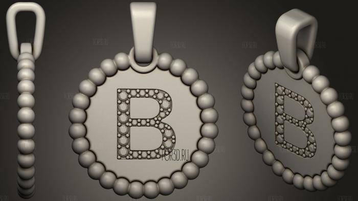 Jewelry Pendant With Letter B2 stl model for CNC