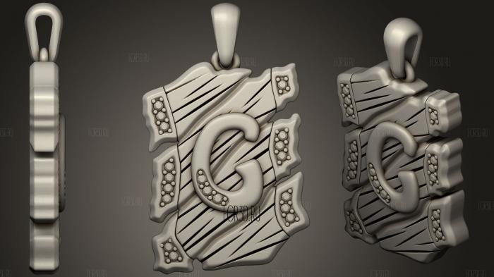 Jewelry Pendant With Letter G 3d stl модель для ЧПУ