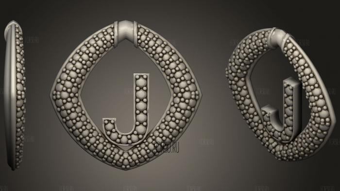 Jewelry Pendant With Letter J18 3d stl модель для ЧПУ